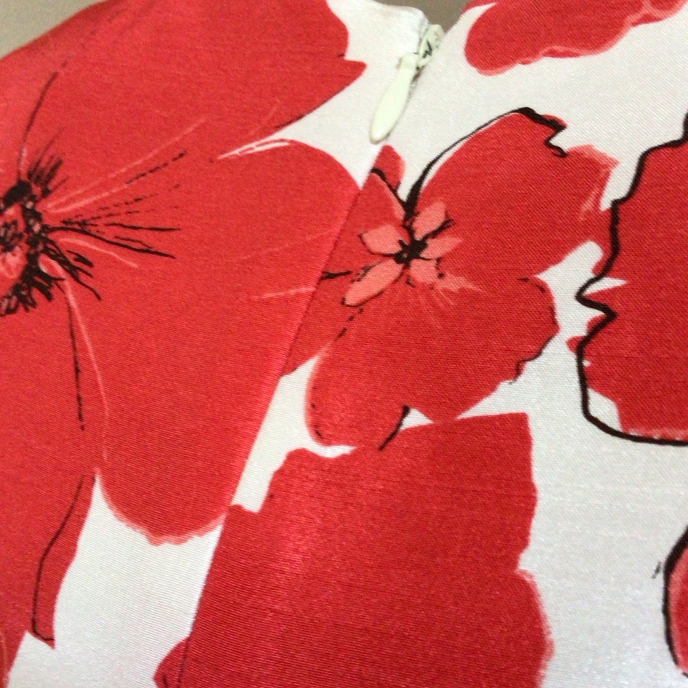 Eliza J Dress 6 Sheath Red Floral Sleeveless - Picture 4 of 8